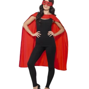 Red Superhero Cape Unisex Fancy Dress Costume - Image 2