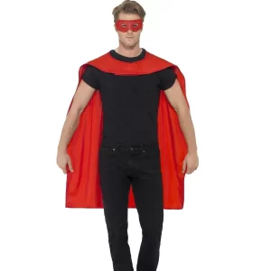 Red Superhero Cape Unisex Fancy Dress Costume