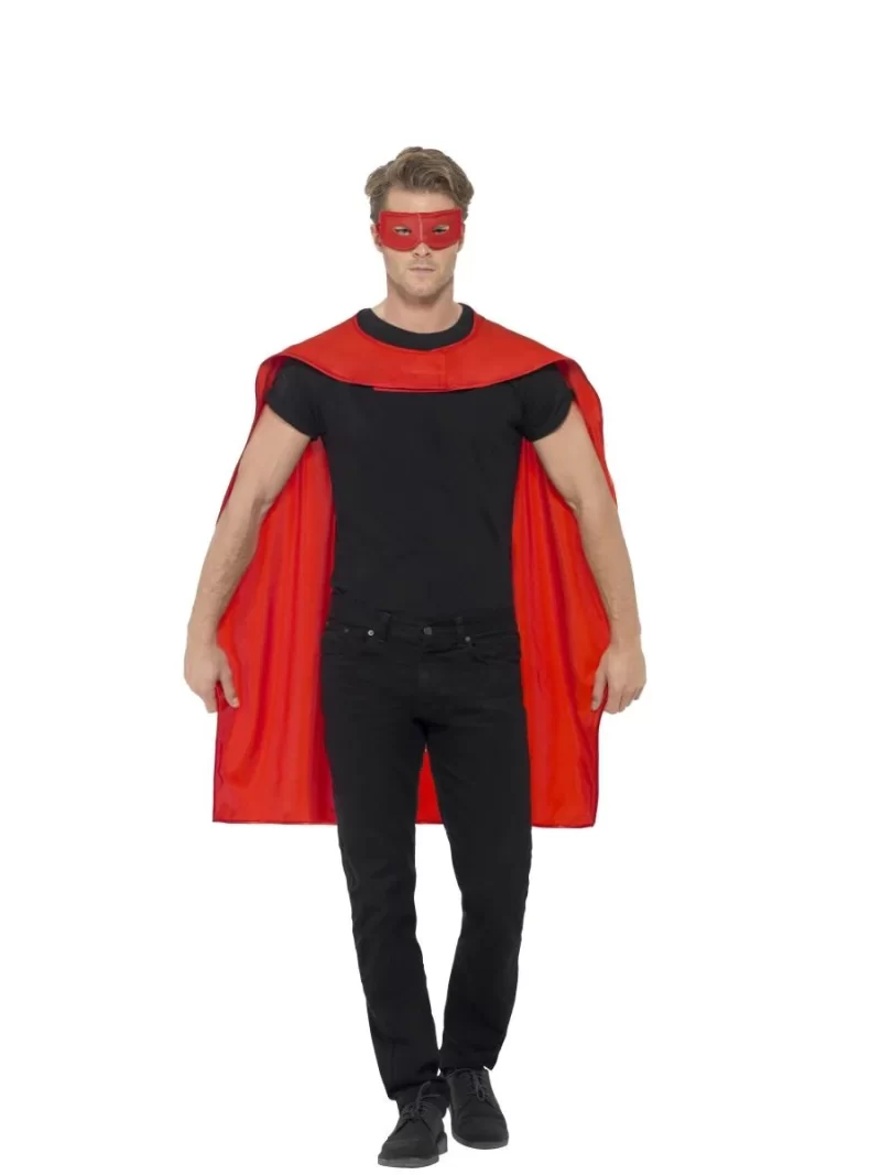 Red Superhero Cape Unisex Fancy Dress Costume