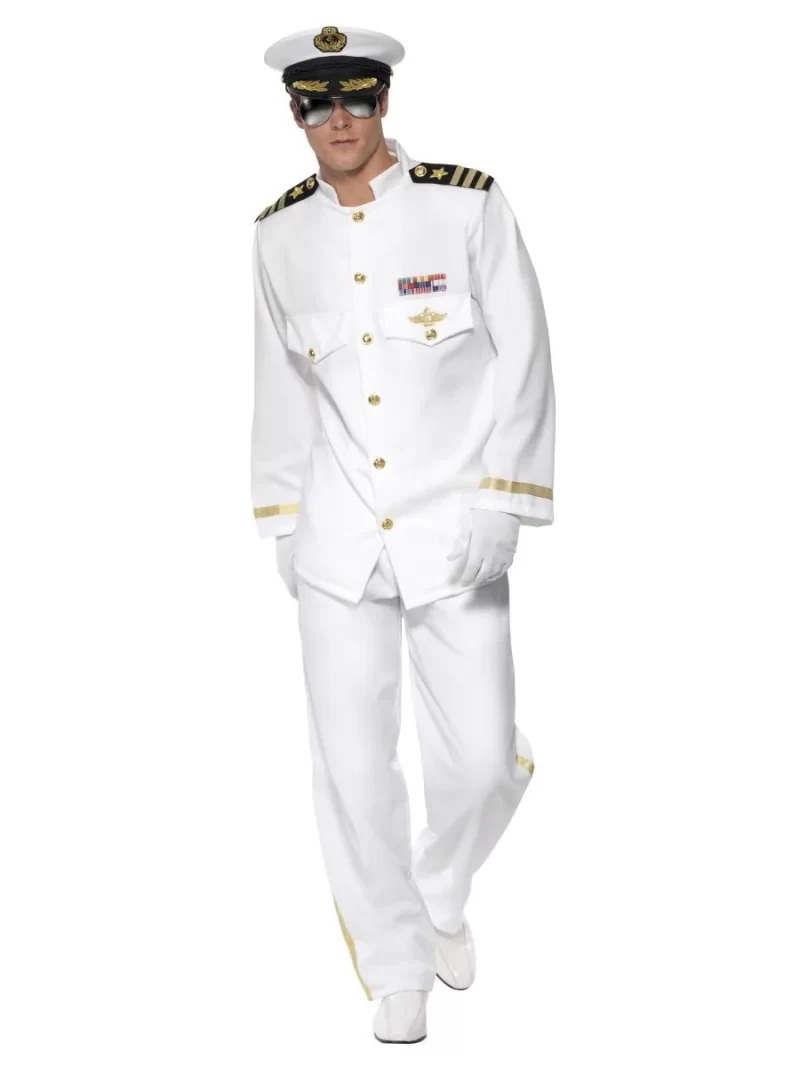 Captain Deluxe (Top Gun) Mens Fancy Dress Costume - Image 2