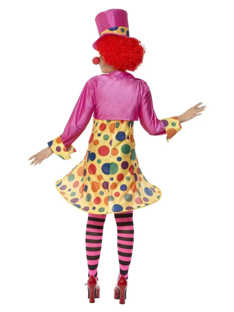 Multicolured/Rainbow Clown Ladies Fancy Dress Costume - Image 3