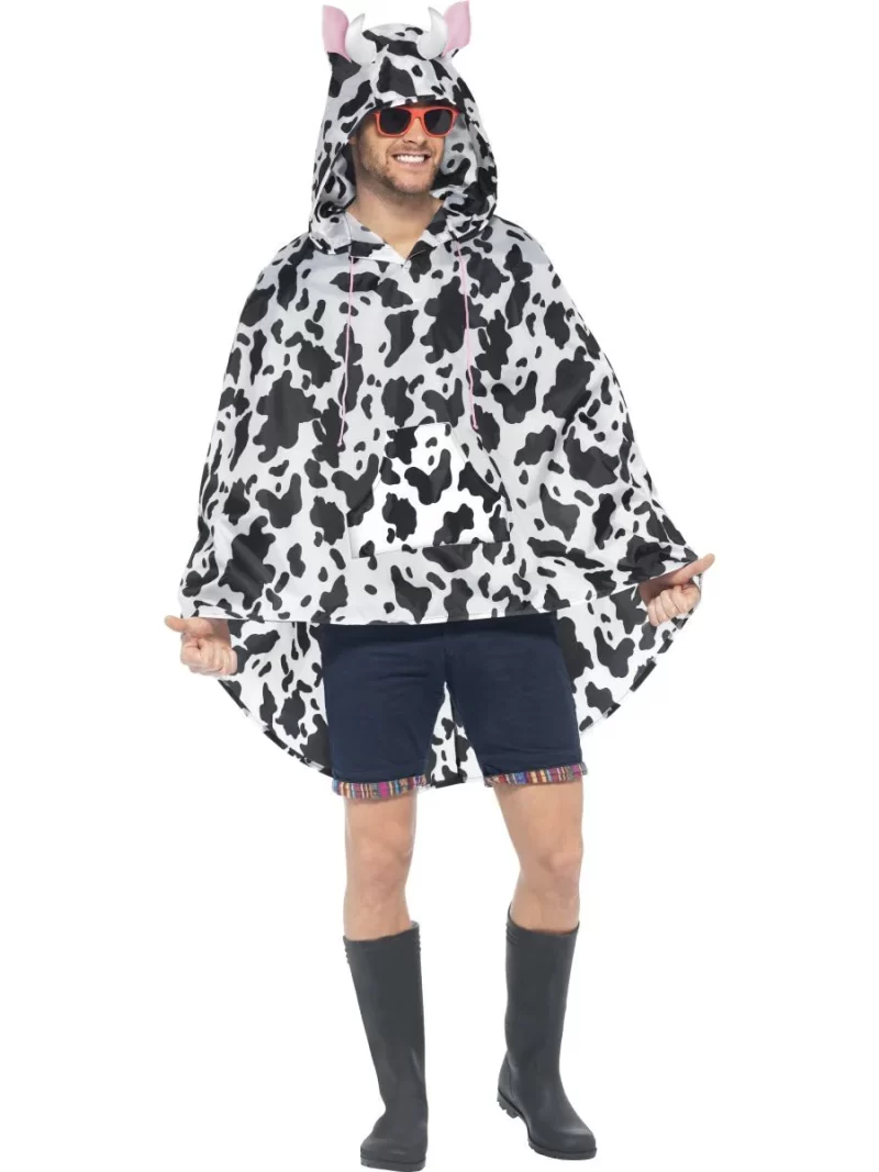 Cow Festival Party Poncho Ladies Fancy Dress Costume