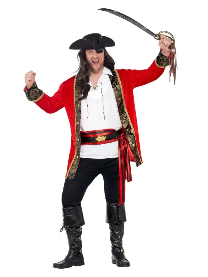 Curves Pirate Captain Men's Fancy Dress Costume - Image 2