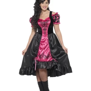 Curves Sassy Saloon Girl Ladies Fancy Dress Costume