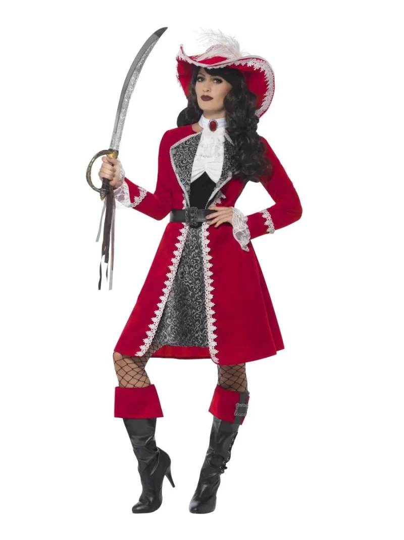 Deluxe Authentic Lady Captain Ladies Fancy Dress Costume