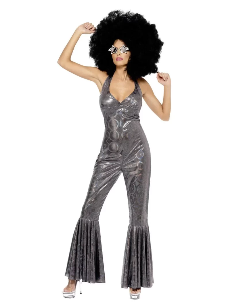 Holographic Disco Diva (Abba) Ladies Fancy Dress Costume - Image 2