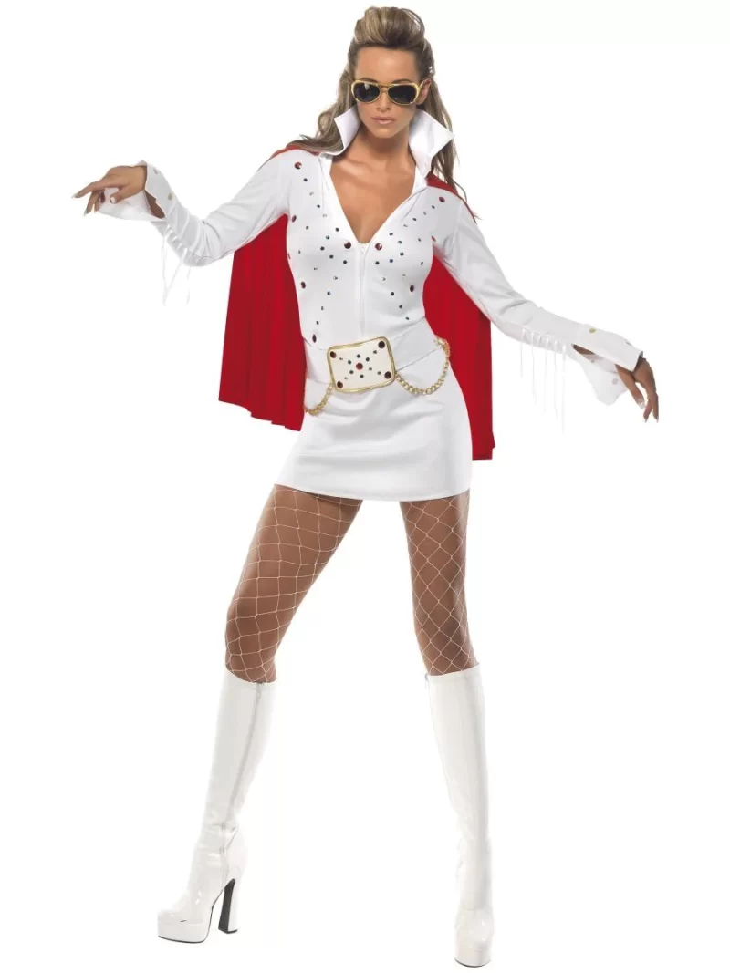 Elvis Viva Las Vegas White/Red Ladies Fancy Dress Costume - Image 2
