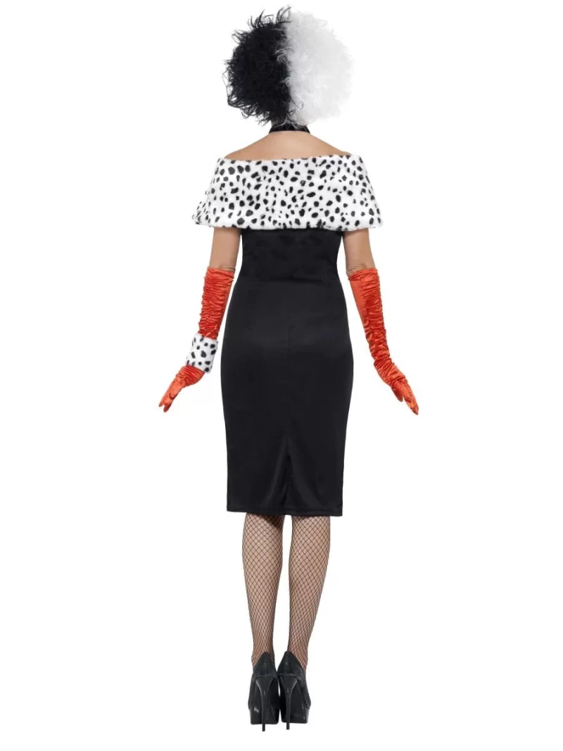 Evil Madame (Cruella) Ladies Fancy Dress Costume - Image 3