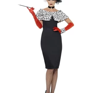 Evil Madame (Cruella) Ladies Fancy Dress Costume