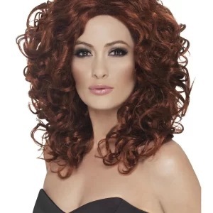 Sitcom Babe Star Auburn Curly Wig