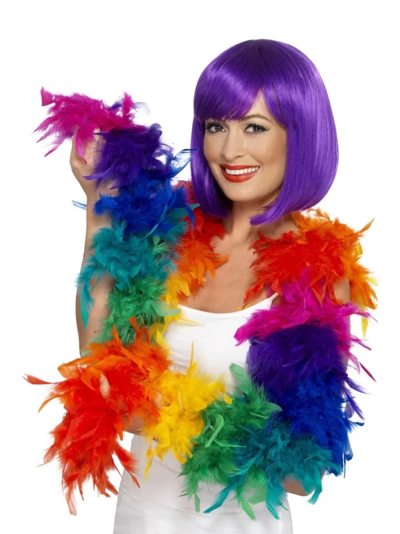 Rainbow Feather Boa 80g