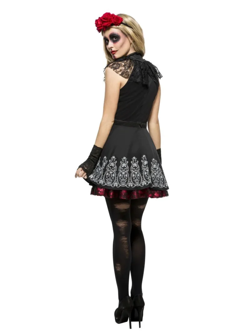 Fever Day of the Dead Dress Ladies Halloween Fancy Dress Costume - Image 3