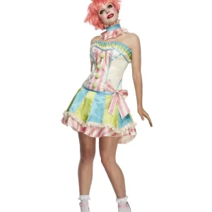 Fever Boutique Vintage Clown Ladies Fancy Dress Costume