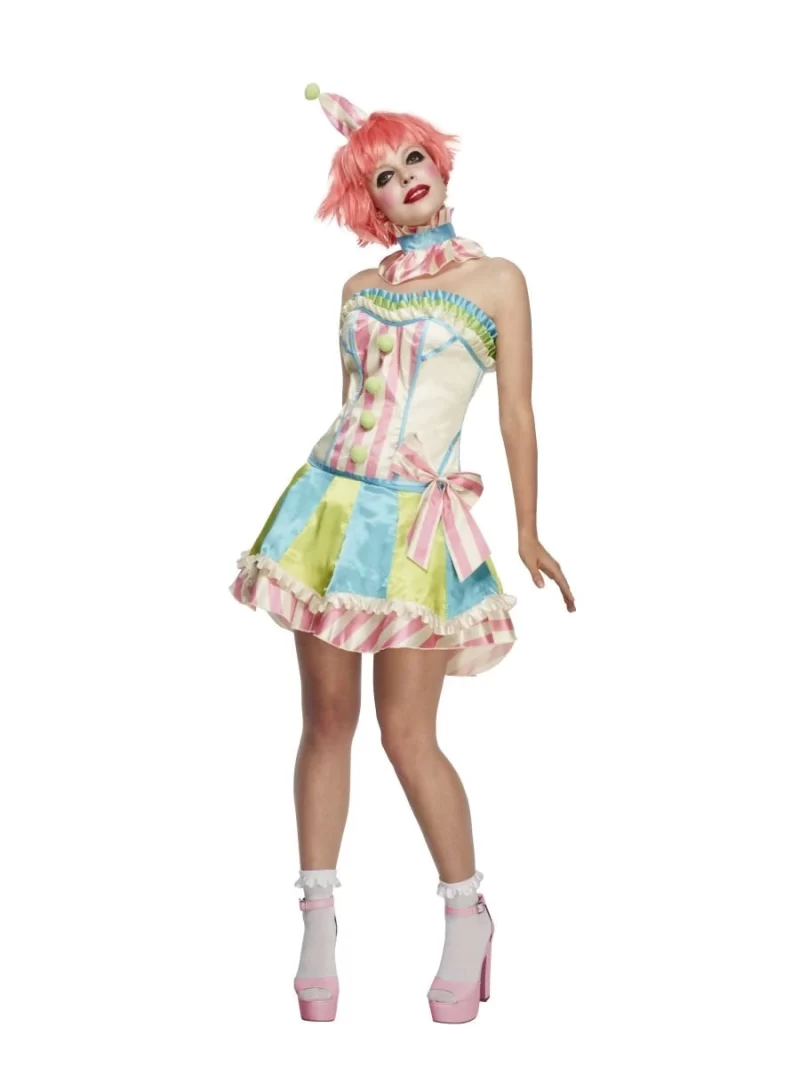 Fever Boutique Vintage Clown Ladies Fancy Dress Costume