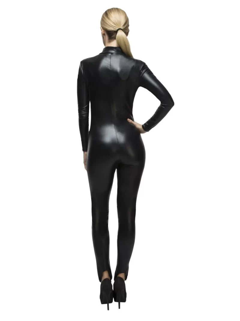 Fever Collection Miss Whiplash Black Catsuit (Catwoman) Ladies Fancy Dress Costume - Image 3