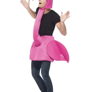 Unisex Adult Flamingo Pajama Plush Costume With Hat Tail | Spooktacular Creations