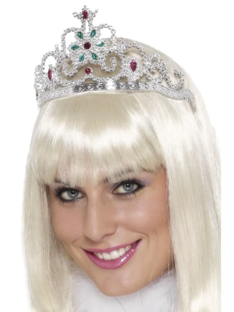 Silver Jewelled Flower Tiara