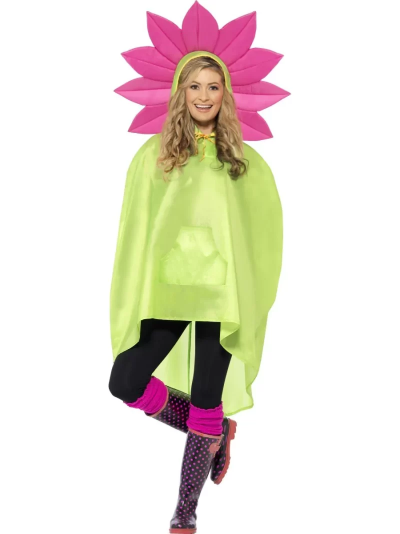 Flower Festival Party Poncho Ladies Fancy Dress Costume