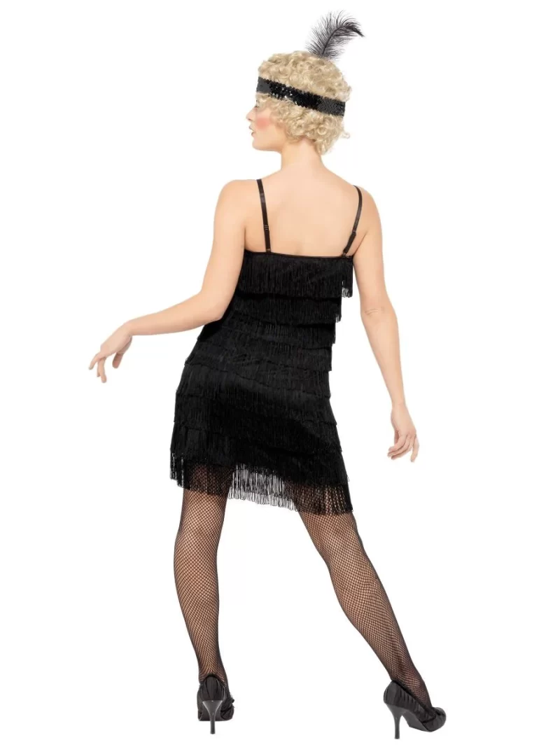 20s Sexy Fringed Flapper Ladies Fancy Dress Costume - Image 3
