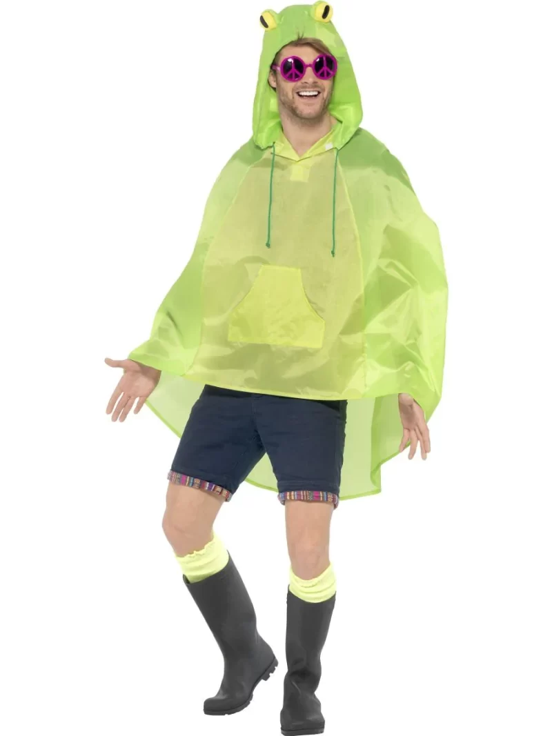 Frog Festival Party Poncho Ladies Fancy Dress Costume