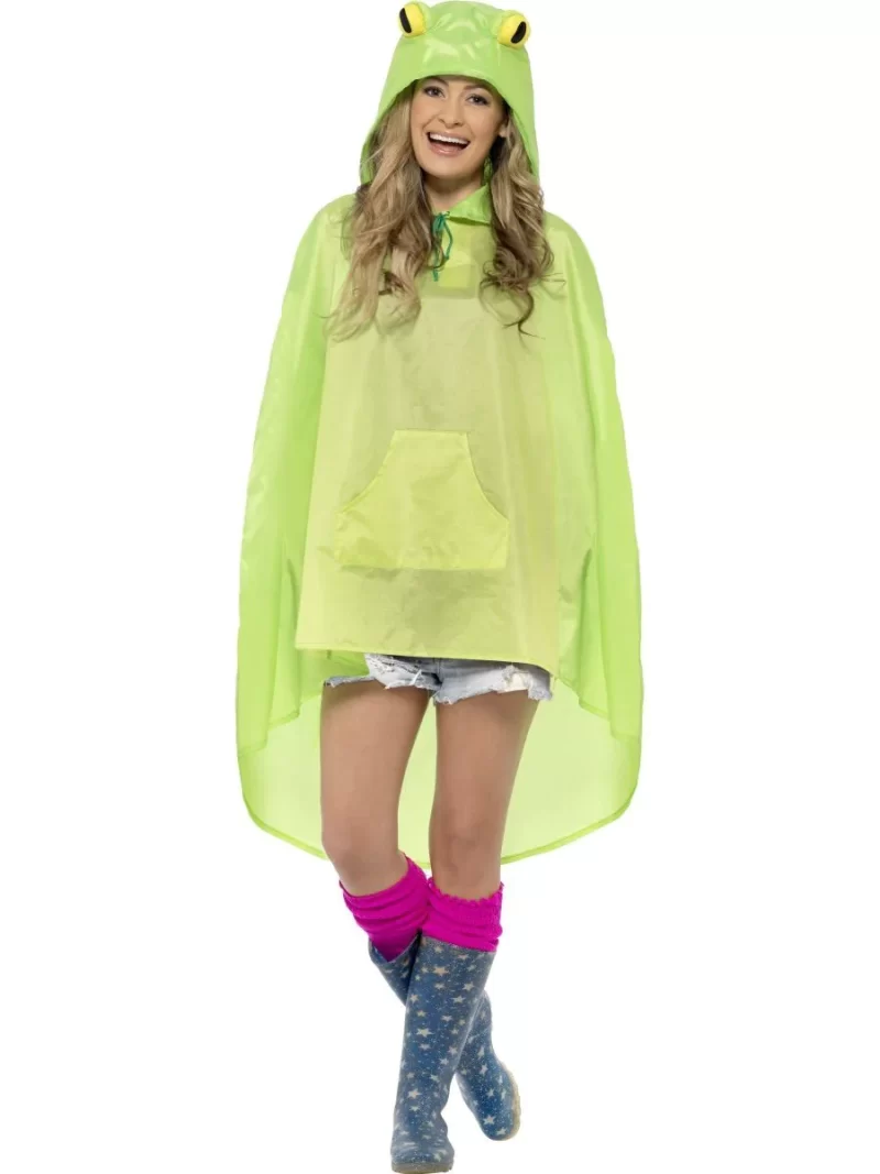 Frog Festival Party Poncho Ladies Fancy Dress Costume - Image 2