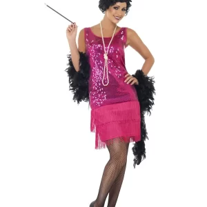 Pink Funtime Charleston Flapper Ladies Fancy Dress Costume
