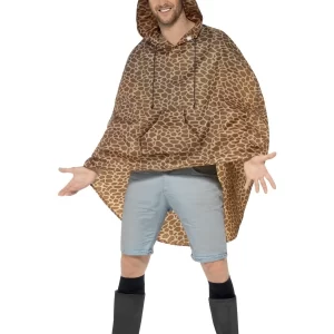Giraffe Festival Party Poncho Ladies Fancy Dress Costume