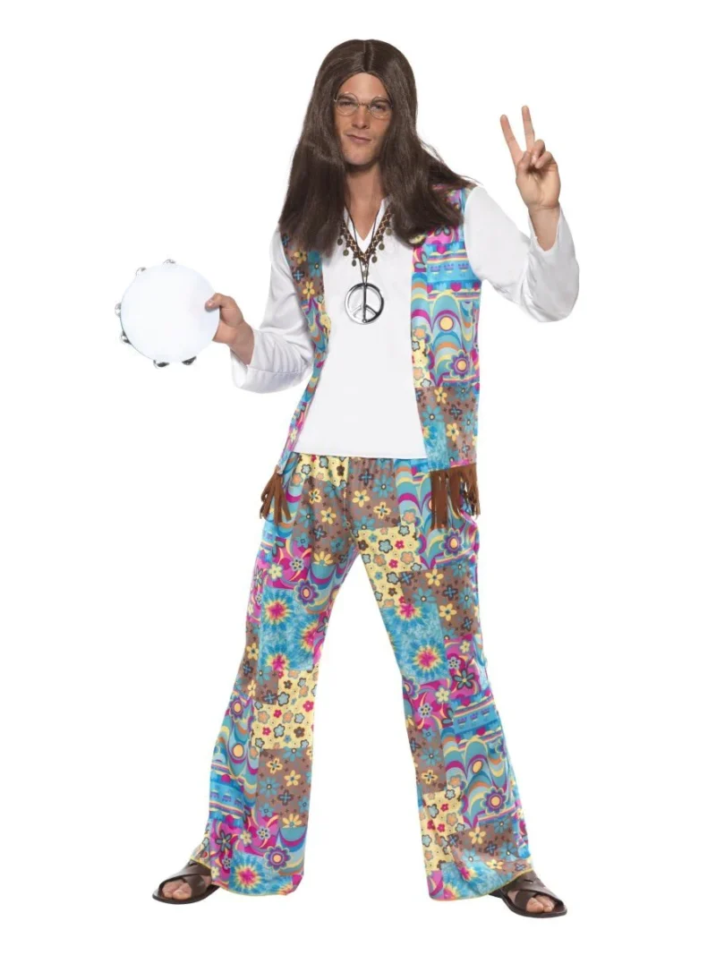 Groovy Hippie Men's Fancy Dress Costume