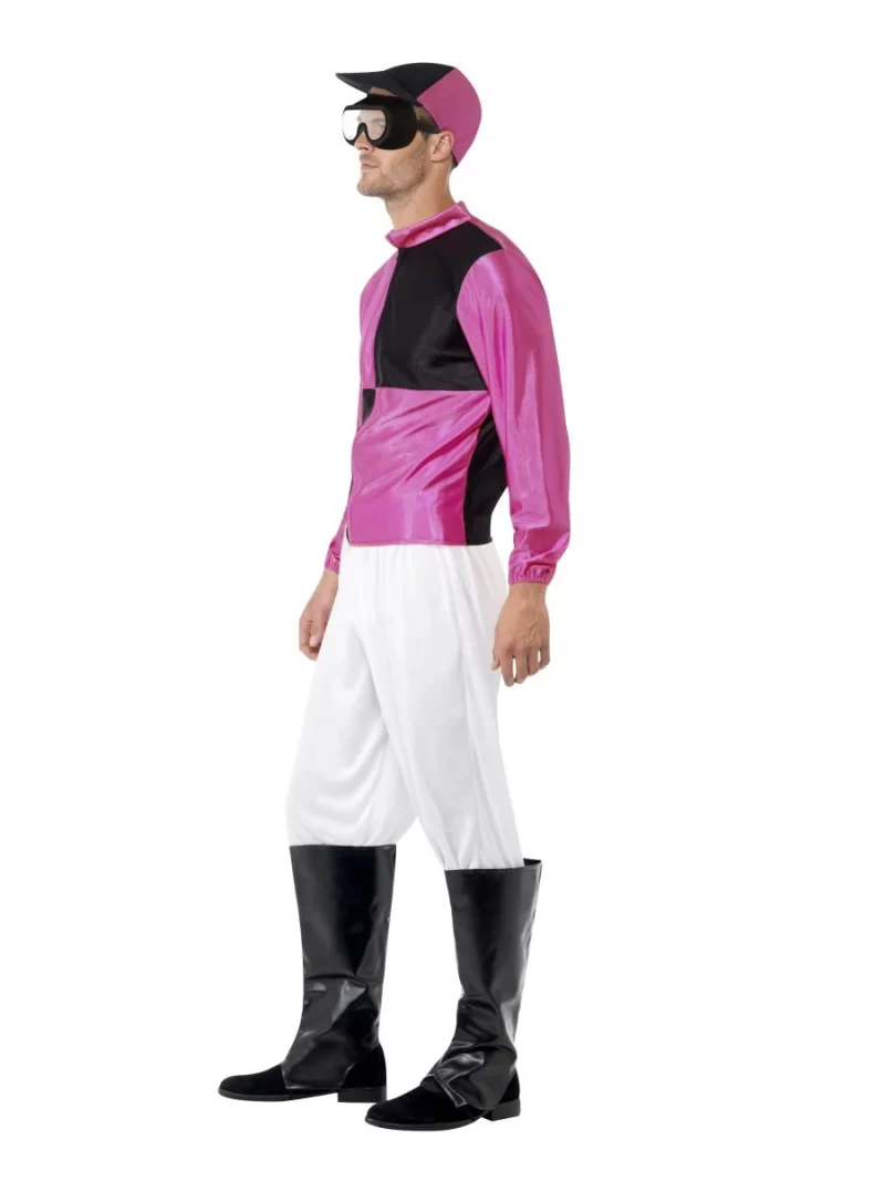 Jockey (Pink/Black) Men's Fancy Dress Costume - Image 2