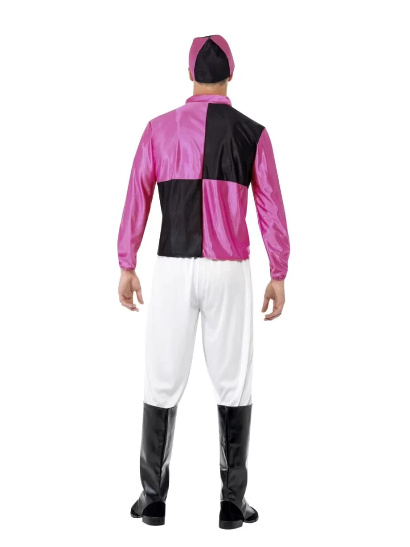 Jockey (Pink/Black) Men's Fancy Dress Costume - Image 3
