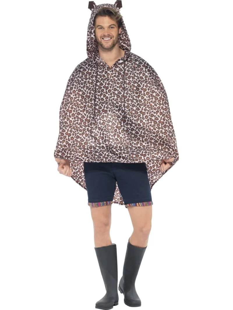 Leopard Print Festival Party Poncho Ladies Fancy Dress Costume - Image 2