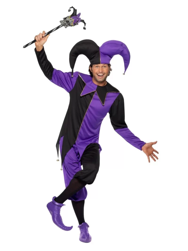 Tales of Old England Medieval Jester Mens Fancy Dress Costume - Image 2