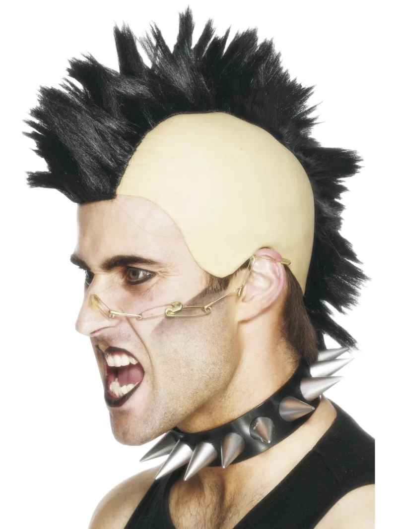 Black Mohican Punk Wig