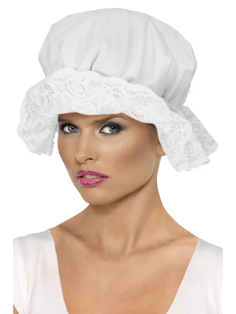 White Cotton Mop Cap