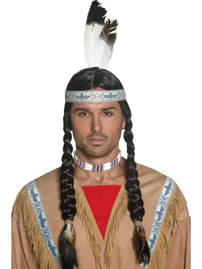 Native American Western Indian Wig - Image 2