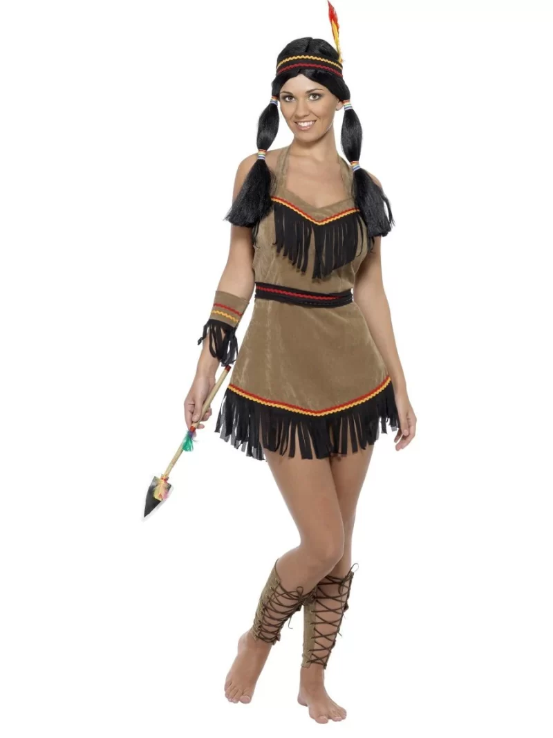 Native Inspired Indian Woman Ladies Fancy Dress Costume - Image 2