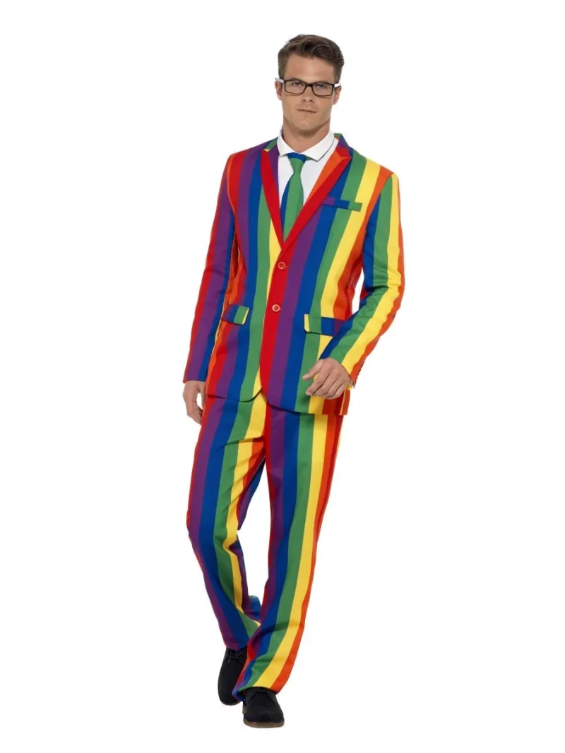 Over the Rainbow Pride Standout Suit Men's Fancy Dress Costume