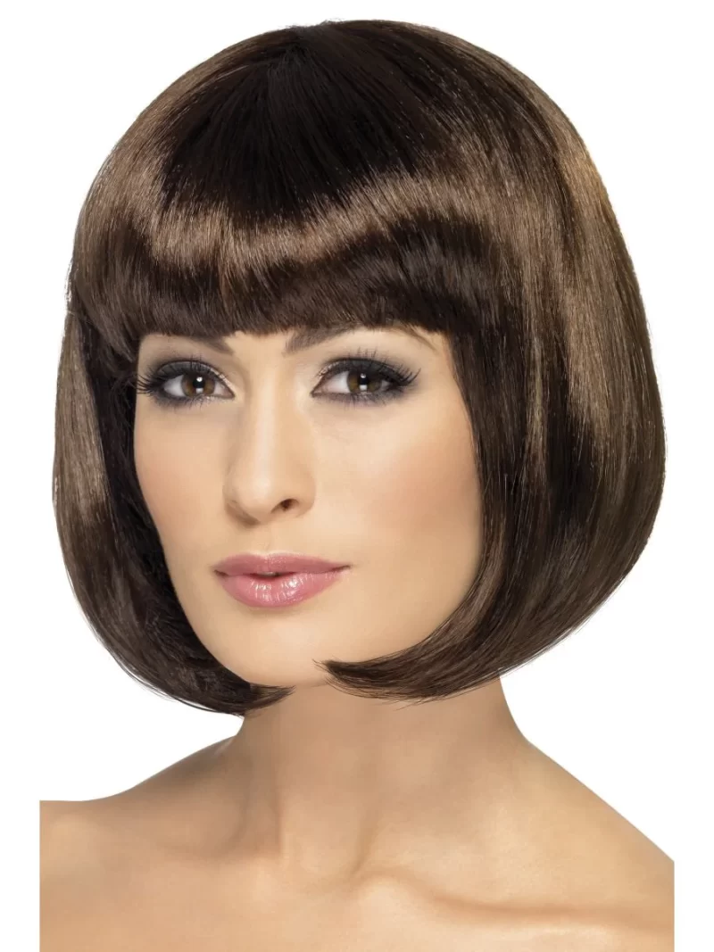 Partyrama Dark Brown Wig, Long Bob