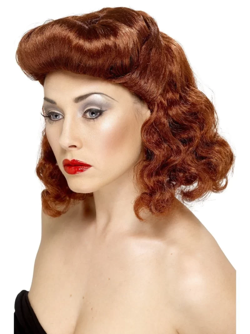 1940's Pin Up Girl Auburn Wig