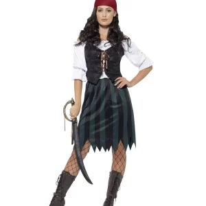 Pirate Deckhand Ladies Fancy Dress Costume - Image 2