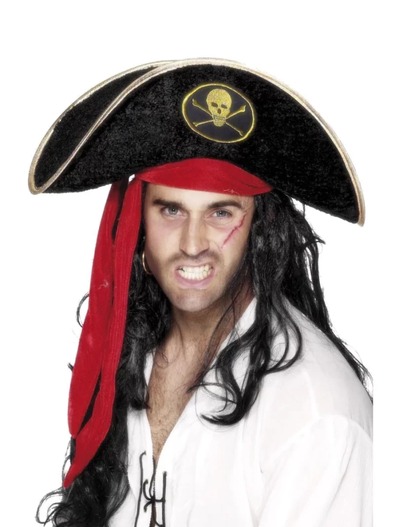 Pirate Black Velour Hat