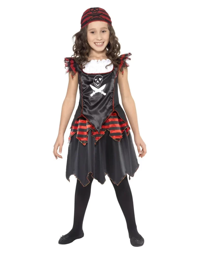 Gothic Pirate Girl Children's Fancy Dress Costume - Image 2