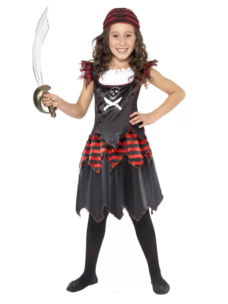 Gothic Pirate Girl Children's Fancy Dress Costume