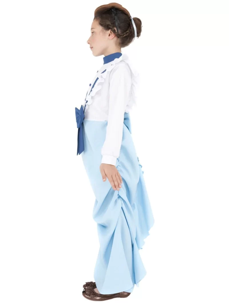 Posh Victorian Girl Childrens Fancy Dress Costume - Image 2