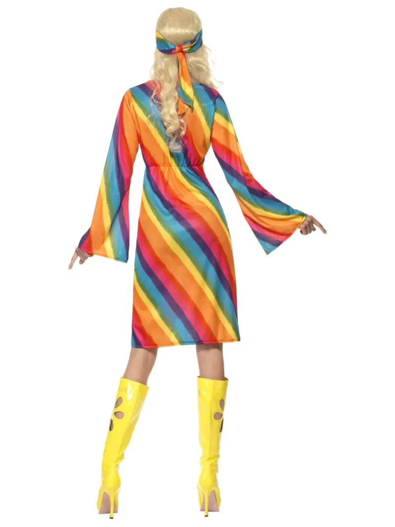 Rainbow Hippie (Pride) Ladies Fancy Dress Costume - Image 2