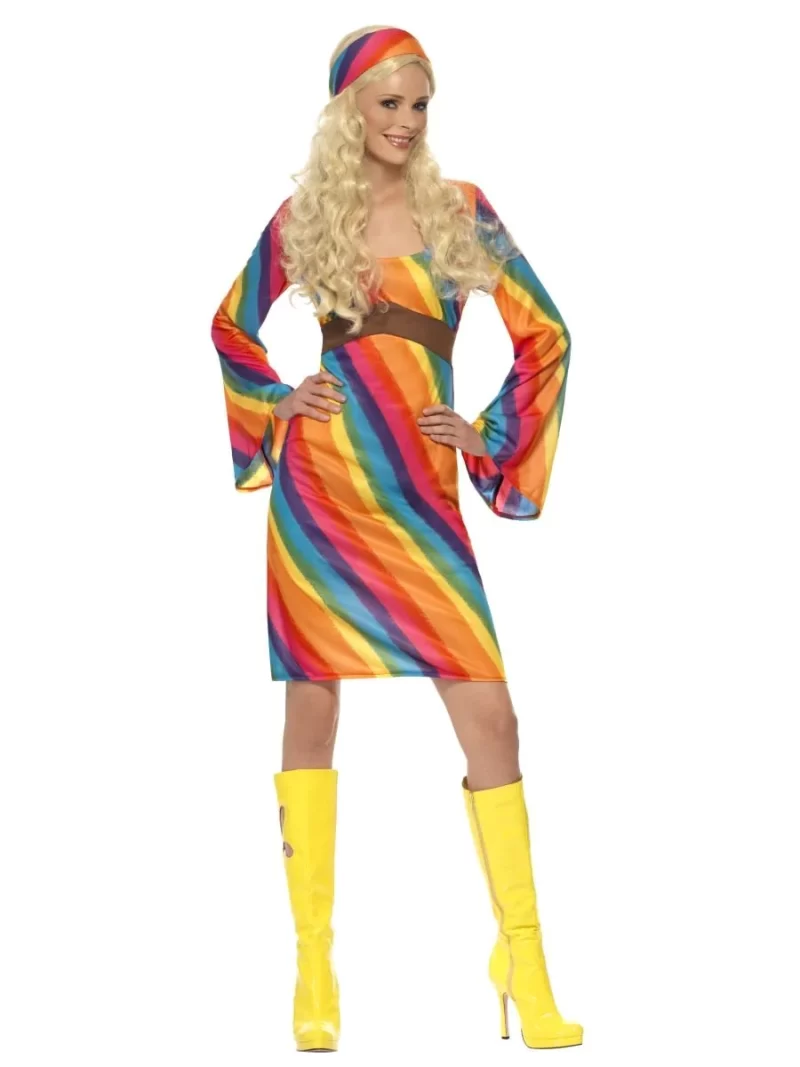Rainbow Hippie (Pride) Ladies Fancy Dress Costume