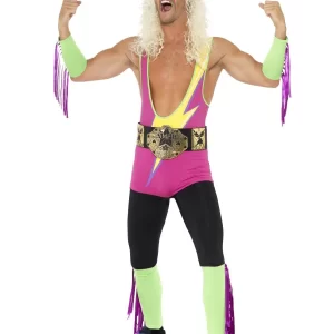 Retro Wrestler Men's Fancy Dress Costume - Image 2