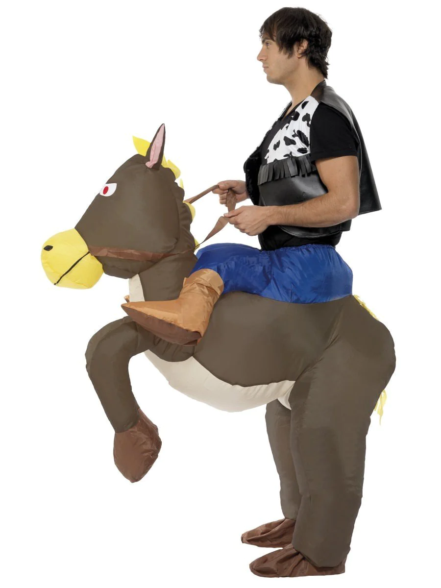 Cowboy inflatable horse costume store