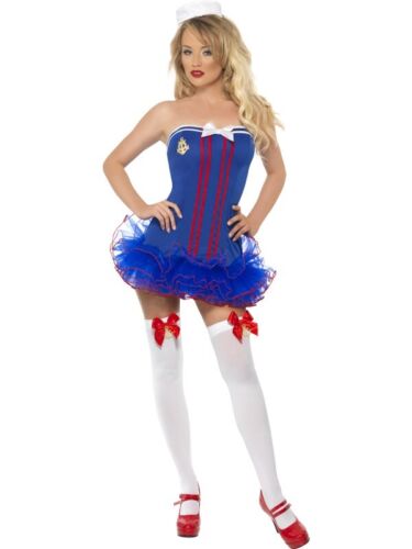 Fever Collection Tutu Sailor Ladies Fancy Dress Costume