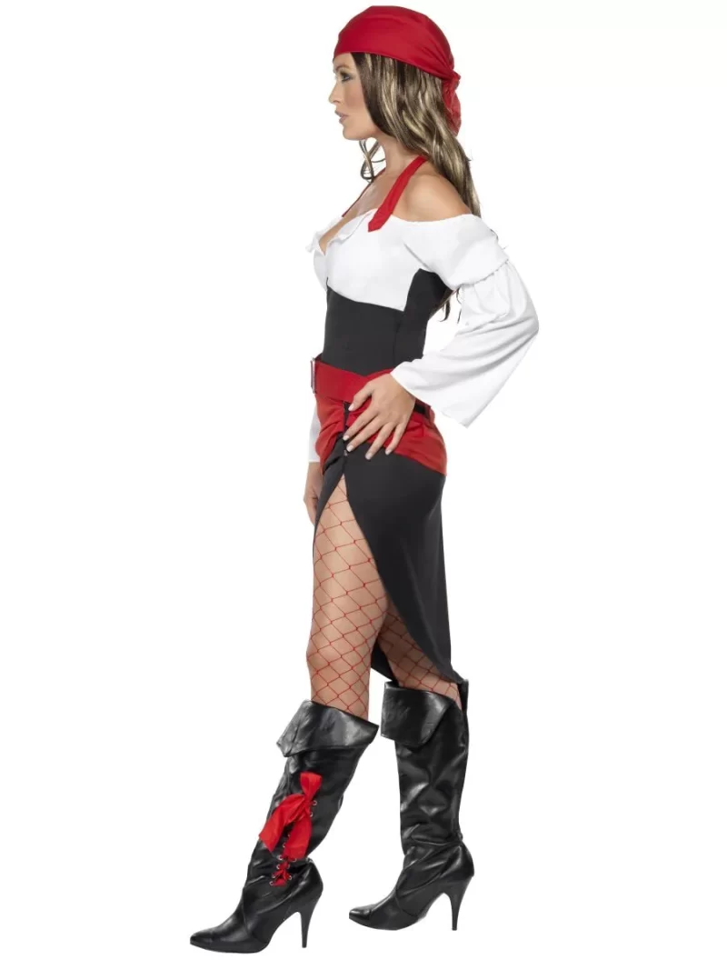 Caribbean Sassy Pirate Wench Ladies Fancy Dress Costume - Image 2